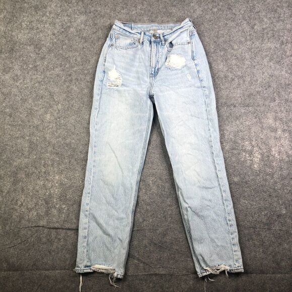 AMERICAN EAGLE Women's Highest Rise 90s Boyfriend Distressed  2 Reg Light Wash - Picture 1 of 11